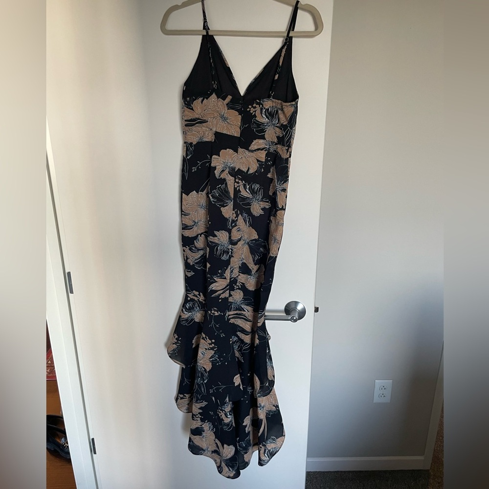 Lulu's Darling Daylily Black Floral Print High-Low Maxi Dress - Picture 5 of 6